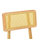 Καρέκλα Renna pakoworld ξύλο οξιάς σε φυσική απόχρωση με μαύρο pu μαξιλάρι 48x52x79εκ | Συσκευασία 2 τμχ