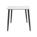 Τραπέζι Gustas pakoworld λευκό μαρμάρου sintered stone-μαύρο μέταλλο 80x80x76εκ