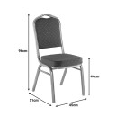 Καρέκλα συνεδρίου Hilton pakoworld στοιβαζόμενη ύφασμα κόκκινο-μέταλλο χρυσό 45x51x96εκ