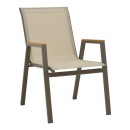 Τραπεζαρία Lafla-Azelie pakoworld σετ 7τεμ σαμπανιζέ αλουμίνιο και plywood σε φυσική απόχρωση 160-240x90x75εκ