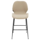 Σκαμπό bar Impel pakoworld μεταλλικό μαύρο-ύφασμα μπεζ | Συσκευασία 2 τμχ