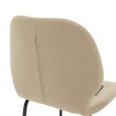 Σκαμπό bar Impel pakoworld μεταλλικό μαύρο-ύφασμα μπεζ | Συσκευασία 2 τμχ