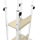 Βοηθητικό τραπέζι Babs pakoworld τροχήλατο λευκό-φυσικό 60x40x71-92εκ