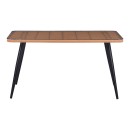 Τραπεζαρία Naoki σετ 5 τεμ pakoworld γυάλινο- pe rattan σε φυσική απόχρωση με μαυρα πόδια 140x80x78εκ