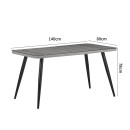 Τραπεζαρία Naoki σετ 5 τεμ pakoworld γυάλινο- pe rattan σε φυσική απόχρωση με μαυρα πόδια 140x80x78εκ