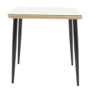 Τραπεζαρία Naoki σετ 3 τεμ pakoworld μέταλλο μαύρο-pe φυσικό-γυαλί 80x80x78εκ