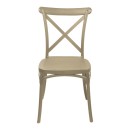 Καρέκλα Crossie pakoworld στοιβαζόμενη pp σε απόχρωση cappucino 38x46.5x82εκ