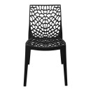 Καρέκλα στοιβαζόμενη Hush pakoworld pp σε μαύρη απόχρωση 41x53x80.5εκ