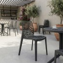 Καρέκλα στοιβαζόμενη Hush pakoworld pp σε ανθρακί απόχρωση 41x53x80.5εκ