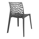 Καρέκλα στοιβαζόμενη Hush pakoworld pp σε ανθρακί απόχρωση 41x53x80.5εκ