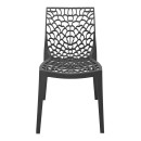 Καρέκλα στοιβαζόμενη Hush pakoworld pp σε ανθρακί απόχρωση 41x53x80.5εκ