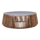 Τραπέζι σαλονιού Mable pakoworld μάνγκο ξύλο σε φυσική απόχρωση με επιφάνεια μαρμάρου Φ120x45εκ