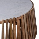 Τραπέζι σαλονιού Mable pakoworld μάνγκο ξύλο σε φυσική απόχρωση με επιφάνεια μαρμάρου Φ120x45εκ