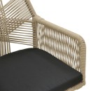 Πολυθρόνα Andros pakoworld αλουμίνιο σε μαύρη- pe σχοινί μπεζ 57x61x84,5εκ | Συσκευασία 2 τμχ