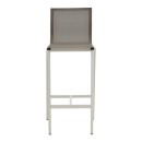 Σκαμπό μπαρ Melina pakoworld στοιβαζόμενη αλουμίνιο σε λευκή- textline σε γκρι απόχρωση 57x52,5x106,5εκ