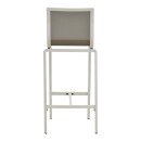 Σκαμπό μπαρ Melina pakoworld στοιβαζόμενη αλουμίνιο σε λευκή- textline σε γκρι απόχρωση 57x52,5x106,5εκ