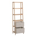 Ραφιέρα δαπέδου με συρτάρια Wolen pakoworld ξύλο ελάτου-ύφασμα σε φυσική-μπεζ απόχρωση 42x27.5x139εκ