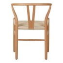 Καρέκλα Wishbone pakoworld rubberwood-σχοινί σε φυσική απόχρωση 53.5x57x74εκ