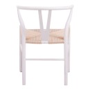 Καρέκλα Wishbone pakoworld rubberwood-σχοινί σε λευκή απόχρωση 53.5x57x74εκ
