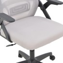 Καρέκλα γραφείου Peja pakoworld mesh ύφασμα γκρι-μπεζ με μαύρο σκελετό 58x60x107-117εκ