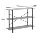 Επιδαπέδια ραφιέρα Nebranzo pakoworld σε oak απόχρωση με μαύρο μέταλλο 106x35x80εκ