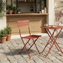 Καρέκλα Bistro pakoworld μεταλλική αναδιπλούμενη σε απόχρωση terracotta 42x46x82εκ | Συσκευασία 2 τμχ