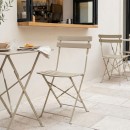 Καρέκλα Bistro pakoworld μεταλλική αναδιπλούμενη σε μπεζ απόχρωση 42x46x82εκ | Συσκευασία 2 τμχ