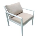 Σαλόνι Gardenly pakoworld σετ 4τμχ αλουμίνιο σε λευκή απόχρωση με μπεζ μαξιλάρια