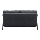 Καναπές 2θέσιος-κρεβάτι Fancy pakoworld ύφασμα σε ανθρακί απόχρωση με μαύρο πόδι 150x92x77εκ