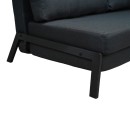 Καναπές 2θέσιος-κρεβάτι Fancy pakoworld ύφασμα σε ανθρακί απόχρωση με μαύρο πόδι 150x92x77εκ