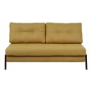 Καναπές 2θέσιος-κρεβάτι Fancy pakoworld ύφασμα σε κίτρινη απόχρωση με μαύρο πόδι 150x92x77εκ