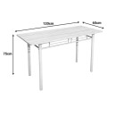 Τραπεζαρία Roza pakoworld σετ 5τμχ mdf sonoma με μεταλλικό μαύρο πόδι 120x65x75εκ