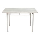 Τραπεζαρία Roza pakoworld σετ 5τμχ mdf sonoma με μεταλλικό λευκό πόδι 110x60x75εκ