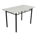 Τραπεζαρία Roza pakoworld σετ 5τμχ mdf sonoma με μεταλλικό μαύρο πόδι 110x60x75εκ