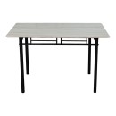 Τραπεζαρία Roza pakoworld σετ 5τμχ mdf sonoma με μεταλλικό μαύρο πόδι 110x60x75εκ