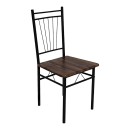 Τραπεζαρία Roza pakoworld σετ 5τμχ mdf καρυδί με μεταλλικό μαύρο πόδι 110x60x75εκ