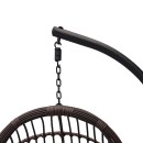 Κούνια φωλιά με βάση Cungo pakoworld μέταλλο καφέ- pe rattan καφέ με μπεζ μαξιλάρι 125x105x195εκ