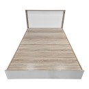 Κρεβάτι Athos pakoworld σε sonoma-λευκή απόχρωση 140x200εκ