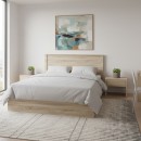 Κρεβάτι Athos pakoworld σε sonoma απόχρωση 160x200εκ