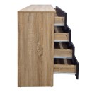 Συρταριέρα Athos pakoworld σε sonoma-ανθρακί απόχρωση 80x40x79εκ