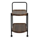 Βοηθητικό τραπέζι Whelea pakoworld τροχήλατο mdf-μέταλλο καρυδί-μαύρο 40x60x69εκ