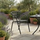 Πολυθρόνα Tade pakoworld στοιβαζόμενη μέταλλο μαύρο 54x58x73εκ