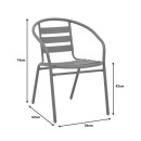 Πολυθρόνα Tade pakoworld μέταλλο σαμπανιζέ 54x58x73εκ