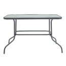 Τραπεζαρία Valor-Lindaria pakoworld σετ 5τεμ μέταλλο ανθρακί-γυαλί-pe rattan 110x60x70εκ