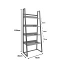 Βιβλιοθήκη Ryder pakoworld καρυδί-μαύρο 75x36x185εκ