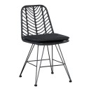 Τραπεζαρία Kliton-Naoki σετ 3τεμ pakoworld ανθρακί αλουμίνιο και μέταλλο σε μαύρη απόχρωση 80x80x74εκ