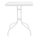 Τραπέζι Watson pakoworld μέταλλο λευκό- γυαλί 70x70x70εκ