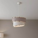 Φωτιστικό οροφής μονόφωτο Loopy pakoworld Ε27 μπεζ-λευκό Φ30x18εκ