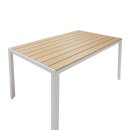 Τραπεζαρία Zacreta-Nares σετ 5τεμ pakoworld λευκό-φυσικό 140x80x72.5εκ