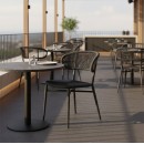 Καρέκλα στοιβαζόμενη Agus pakoworld αλουμίνιο-pe rattan σε μαύρη απόχρωση 55x63x77εκ